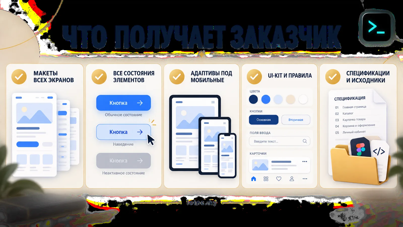 Что получает заказчик UX/UI-дизайна: макеты, адаптивы, UI-kit